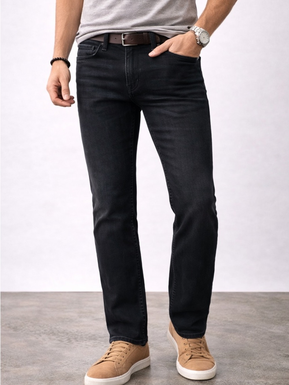 Daniel Hechter Denim Cotton Slim Fit Dark Wash Jeans MENS Size 37 Black